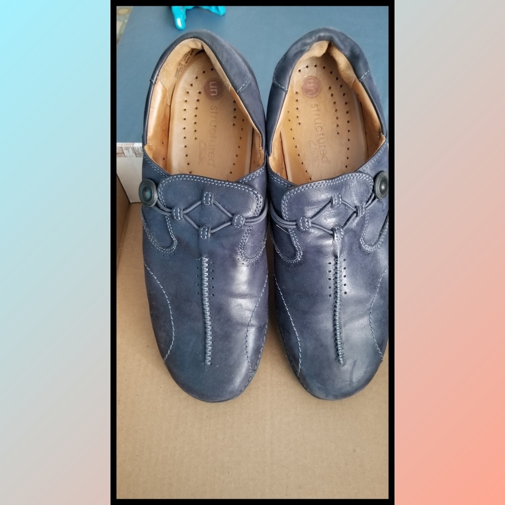 blue leather Clark's